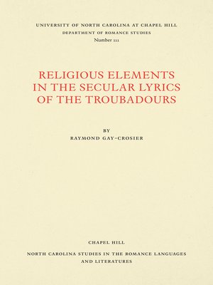 cover image of Religious Elements in the Secular Lyrics of the Troubadours